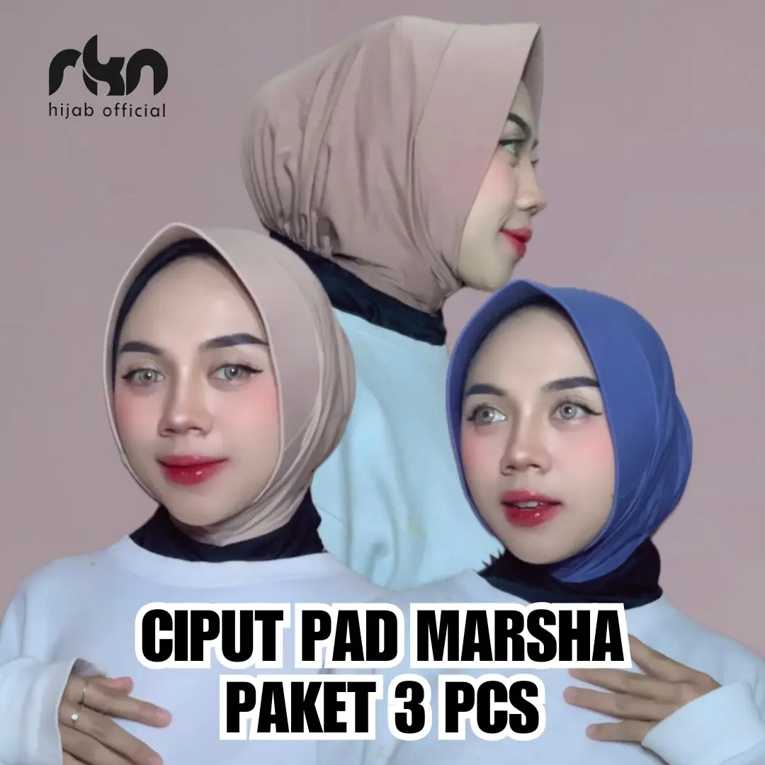 Paket Hemat Ciput Marsha 3 pcs - Anti Slip Karet untuk Kerudung Jilbab Wanita