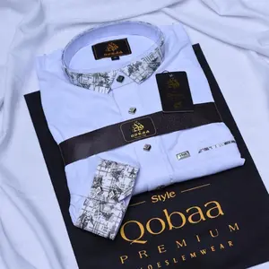 Jubah Qobaa kerah kemeja Premium Model "MISRIEY”berbahan Polyester