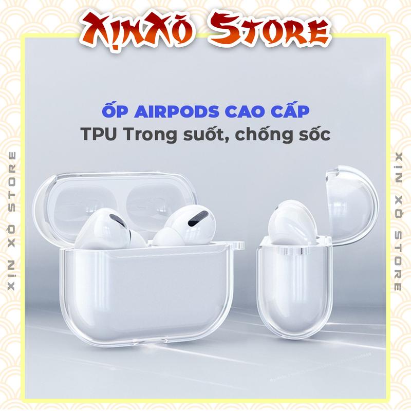  Ốp Airpod 2 3 4 Pro Pro 2 TPU Trong Suốt Case Airpods kèm móc khóa - XỊN XÒ Store 