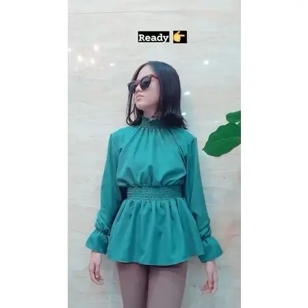 Peplum top / Atasan brukat /Atasan brukat serut / Fashion muslimah 6