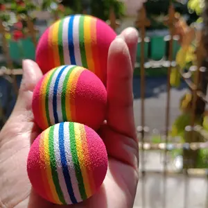 (Harga Satuan) Rainbow Ball Mainan Gigitan Bola Gigit Kucing Anjing Pet Cat Dog Toy
