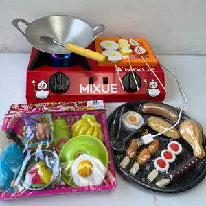 Kompor Mainan LED bisa Cas / Mainan masak masakan Edukasi anak