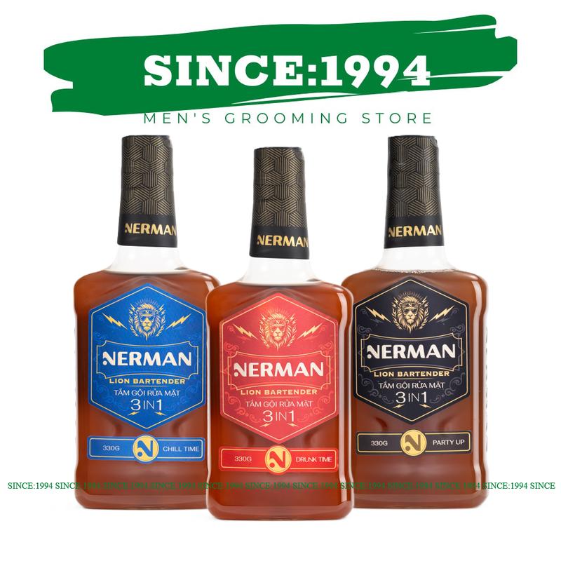  Sữa tắm 3in1 NERMAN LION BARTENDER COLLECTION dành cho nam đủ mùi hương thơm sang trọng - 330g 