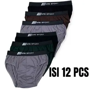 ARS SPORT Celana Dalam   12 PCS - Boxer  Berkualitas Poliester Katun Nyaman & Tidak Mudah Berubah Bentuk Setiap Paket Isi 3, 6, 12 PCS pria dewasa sempak