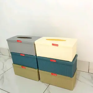Kotak Tissue Plastik Anyam Bahan Tebal Ukuran L