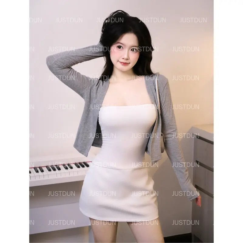 JUSTDUN Áo Khoác Thun Basic 201 Nữ - Áo Choàng Dáng Vừa, Vải Cotton Mịn, Mềm Mại, Thoáng Mát, Co Giãn Êm Ái | BigBuy360 - bigbuy360.vn