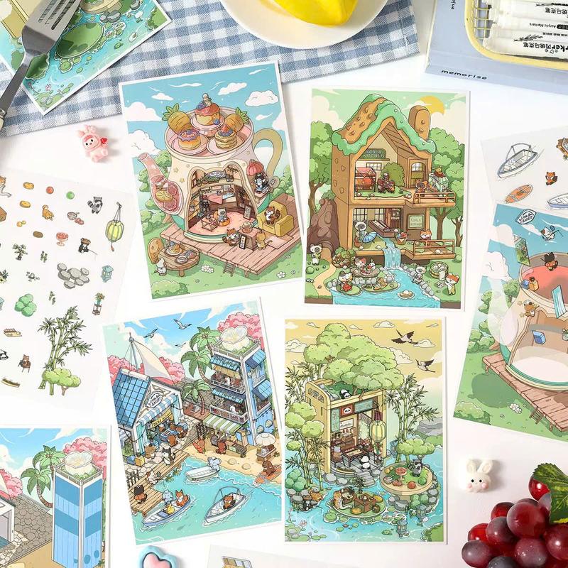 ĐỒNG GIÁ 10K (TỪ 5 TẤM) sticker 3D miniscape nhãn dán cảnh quan, đồ chơi giải trí, sắp xếp nội thất, sticker 3D