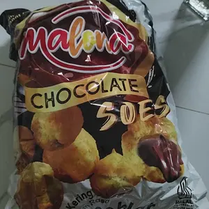 MALONA Soes Coklat Kiloan 500g/1kG Kue Sus Kering Varian Rasa Coklat & Stroberi HALAL Cemilan Manis Enak Sus Coklat Food Snacks
