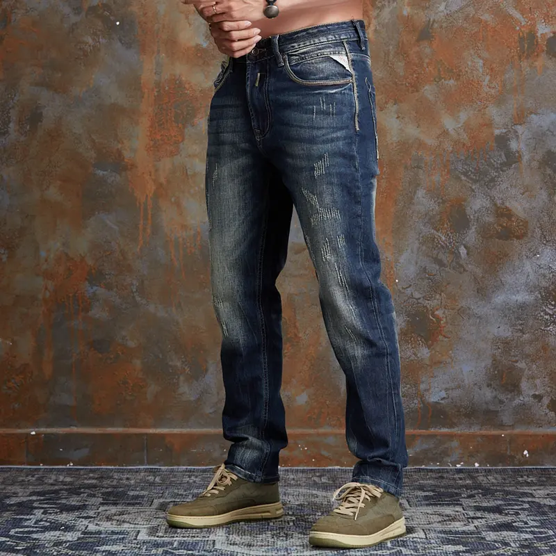 MÃ 1025. Quần jean Nam, Denim Dày Dặn, Co Giãn, Màu Xanh Đậm, Thiết kế Đơn Giản Dành Cho Đàn Ông Trưởng Thành. Menswear 6