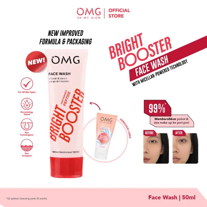 OMG Oh My Glow Bright Booster Face Wash 50ml & 100ml - Untuk Semua Jenis Kulit 1