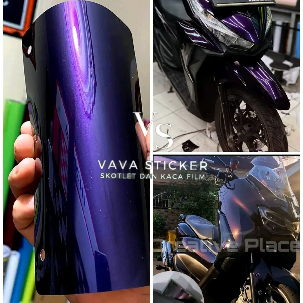 Stiker skotlet moonlight purple/skotlet hitam lembayung ungu