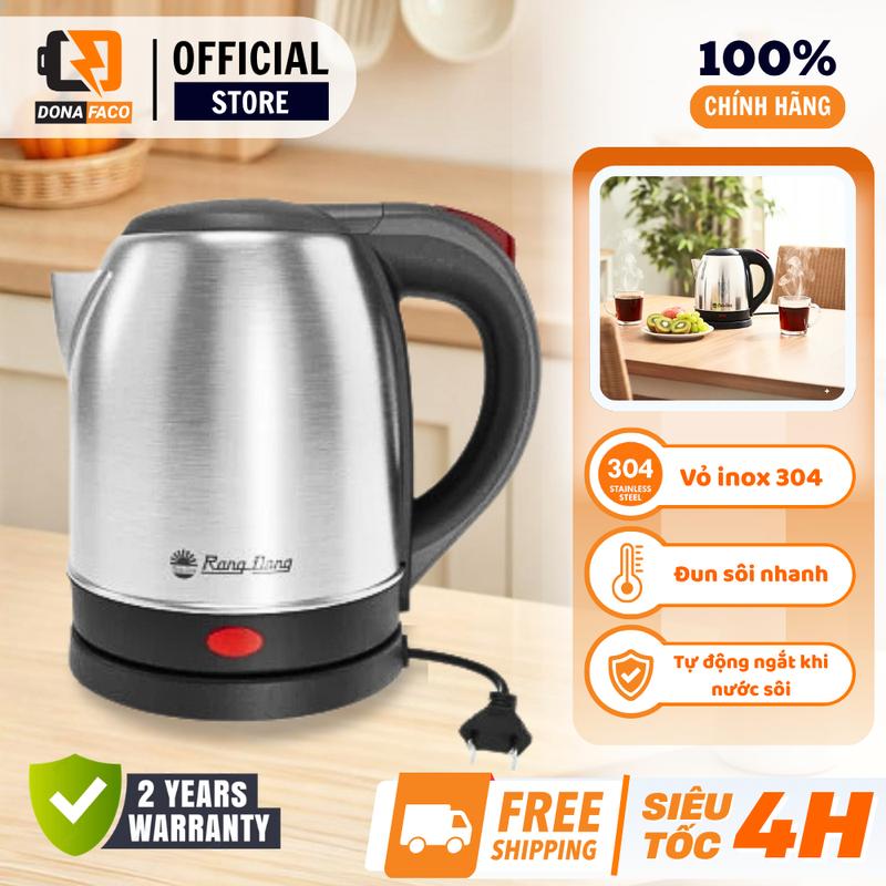 Ấm Siêu Tốc Rạng Đông RD - AST18ST23 inox 304 1,8 Lít Đun Sôi Nhanh Cách Điện An toàn