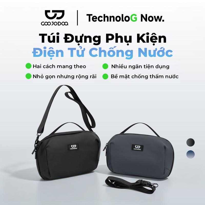 Túi Đựng Phụ Kiện Điện Tử Chống Nước, Hai cách mang theo, Nhỏ gọn nhưng rộng rãi, Nhiều ngăn tiện dụng, Bề mặt chống thấm nước.