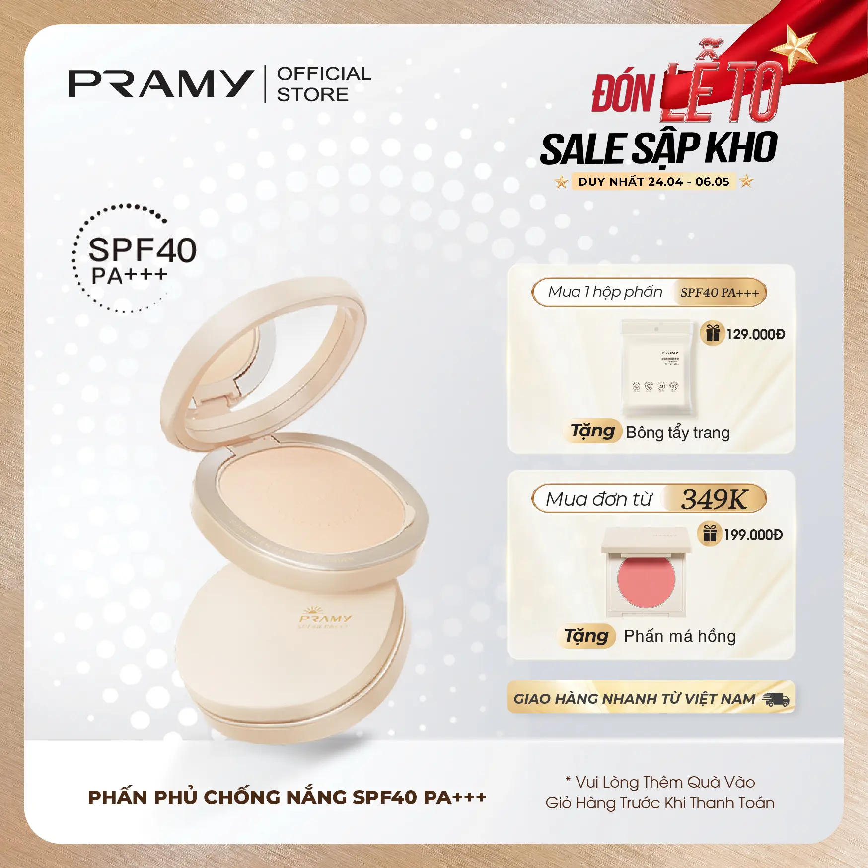 PRAMY Phấn Phủ Chống Nắng SPF40 Mịn Màng Mỏng Nhẹ Lâu Trôi 7g