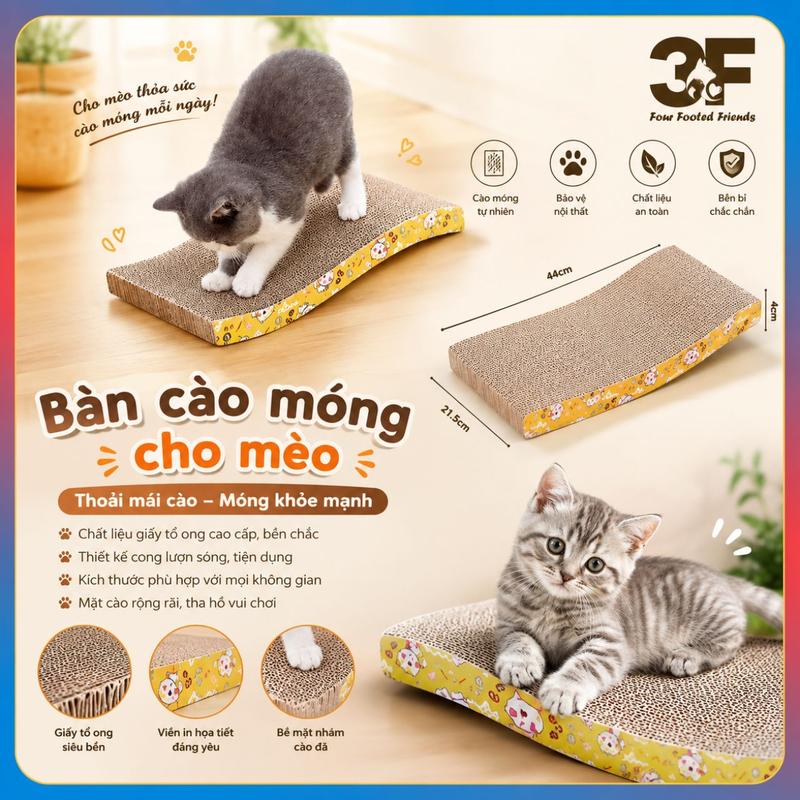 🔥 Combo 10 cái Gói Giá Siêu Hời | 3f Bàn Cào Móng Cho Mèo Kích Thước 44x21.5cm - Giúp Mèo Giải Trí & Bảo Vệ Đồ Dùng Trong Nhà - Chất Liệu Carton An Toàn - Di Chuyển Dễ Dàng