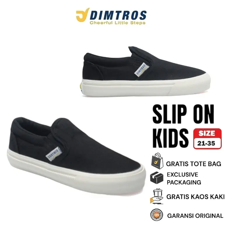 Sepatu Anak Dimtros Simple Slip On Laki-Laki dan Perempuan - Bahan Kanvas 0