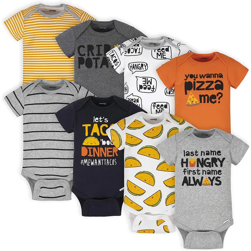 Newborn short sleeve boys and girls soft cotton baby pajamas jumpsuit 0-24M
