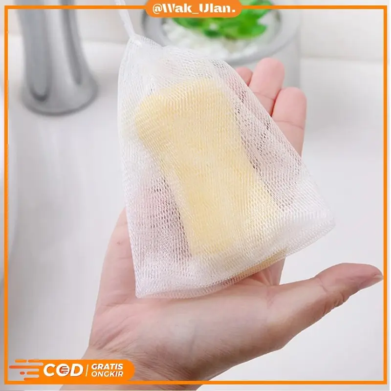 Kantong Sabun Jaring Pembuat Busa Manual Halus untuk Sabun Batang / Soap Foaming Jaring Sabun Mandi Serbaguna dengan Tali 2