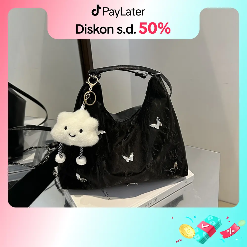 (Free Gantungan)Tas Ransel Wanita Kupu-Kupu Baru Fashion Shoulder Bag Tas Bahu Versi Korea Tas Selempang Berkapasitas Besar Kasual