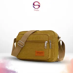 Tas Selempang Pria Motif Polos Tas SlingBag Cowok Trendy  New Collection YS084 Canvas Hitam