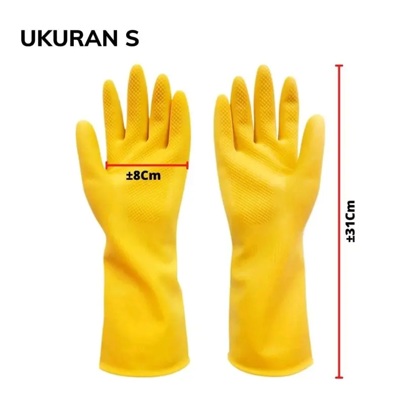 SARUNG TANGAN KARET LATEX KUNING TEBAL SET SEPASANG KANAN KIRI 1