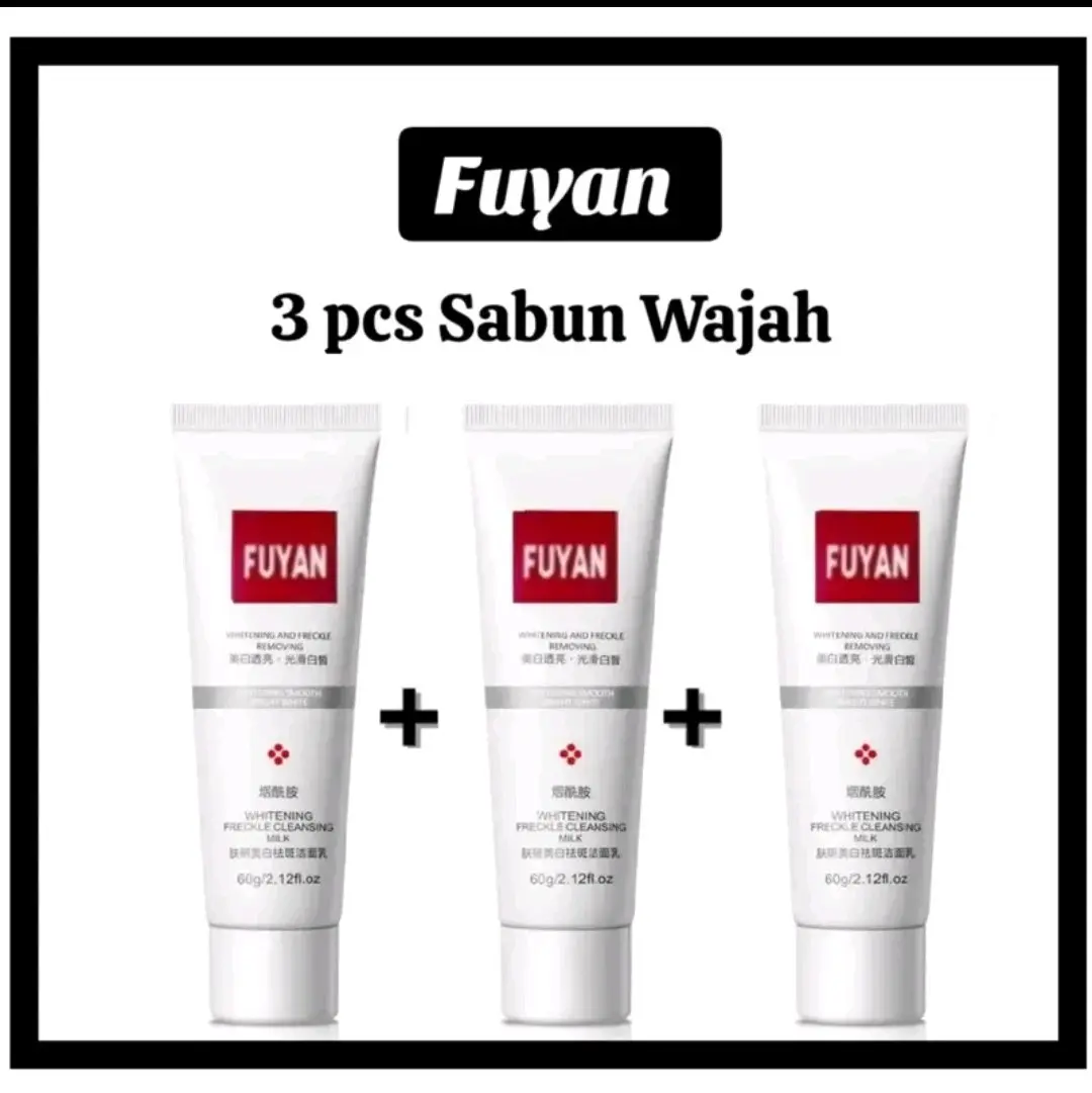 [PROMO 3 Pcs Sabun Wajah Fuyan] Whitening Freckle Cleansing Milk/Sabun Fuyan Cleanser Membersihkan Muka.