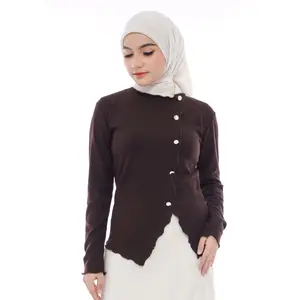 Blous Atasan Wanita Kekinian Baju Cewek Casual Muslim Dewasa Panjang Katun Remaja