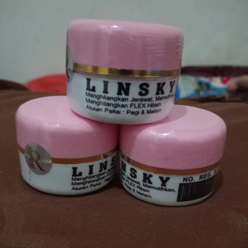 cream Linsky pink buat muka jerawat BPOM original 1