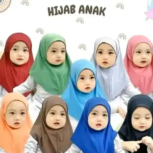 hijab anak bayi non ped usia 0-18 bulan bahan Jersey balon tebal