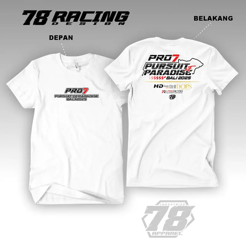 Baju Kaos Pro 7 Pursuit Paradise of Bali 2025 katun Combed berkualitas tinggi bahan adem Pro7 Pursuit Paradise of Bali 2025 1