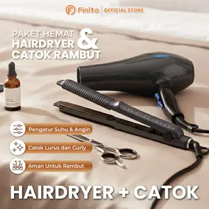 Paket Hair Dryer HB01 + Catokan HC04 FREE 2 Sisir Murah Meriah Hairdryer Bundle Pengering