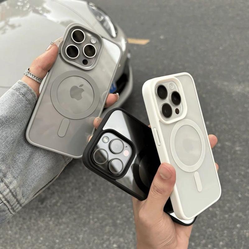 Vỏ điện thoại hút từ tính phù hợp với Apple 16promax mỏng iPhone 15 acrylic 14plus / 13 / 12 bán thấu 11