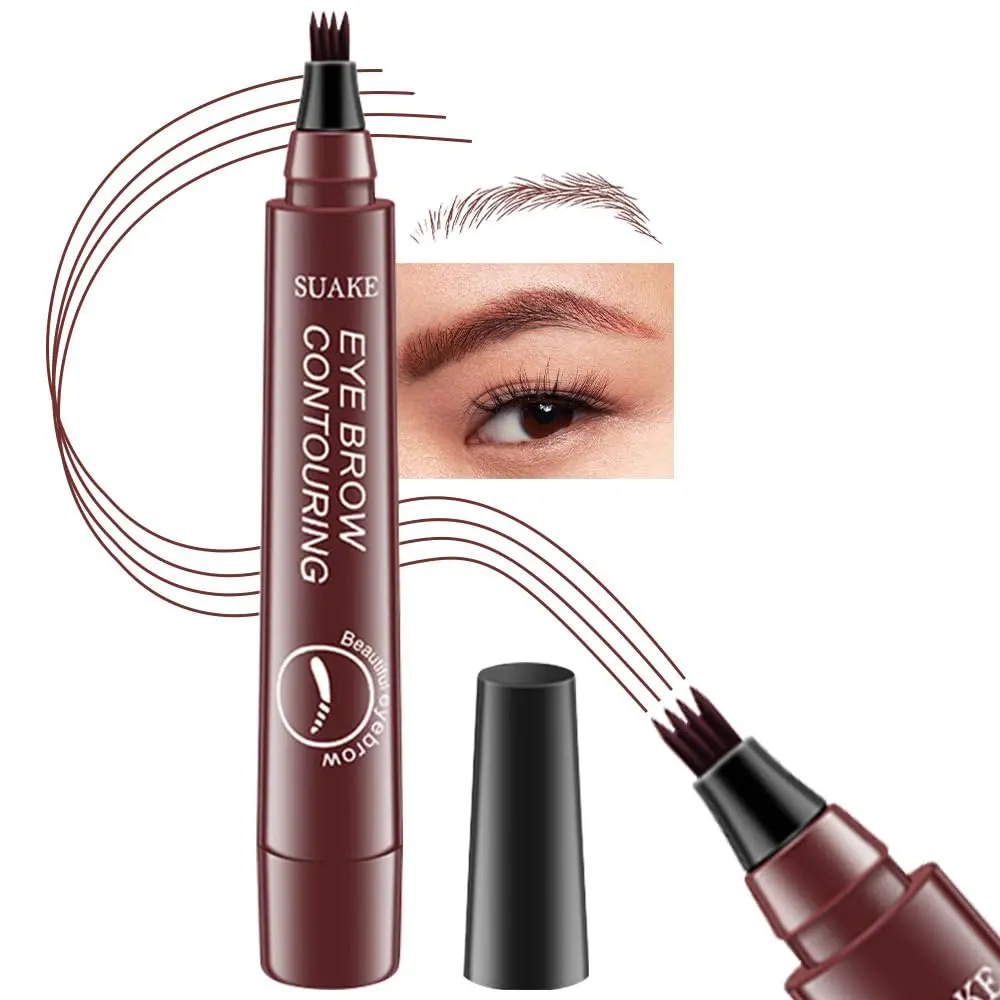 Magical Precise Waterproof Brow Pen,Suake Eyebrow Contouring Pen,4 Tip Eye Brow Pencils for Women Makeup,lapiz de cejas 3d Microblading Eyebrow Pen Pencil,24h Smudge Proof