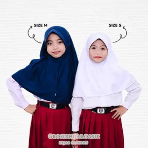 Kerudung sekolah Anak SD Modelan RABBANI Kerudung Sekolah Modelan RABBANI Innova Pita Serut Tutup