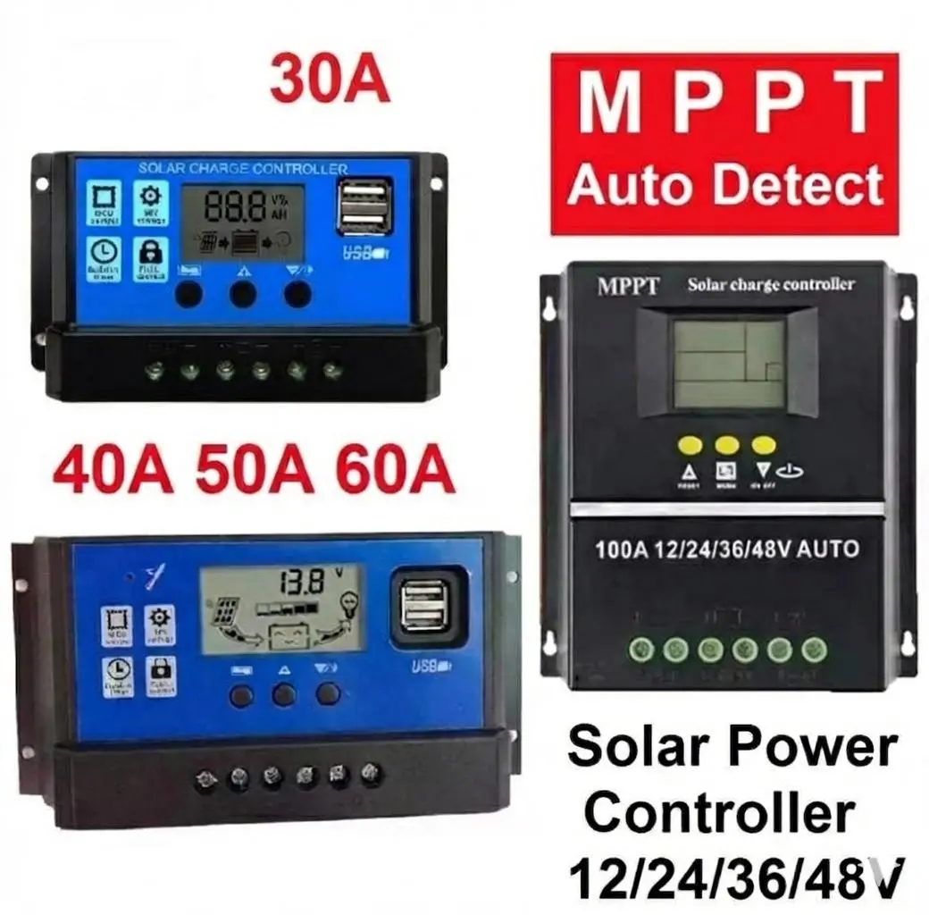 Solar Charge Controller 10A 20A 30A 60A 80A 100A Cell PWM Pengisi Daya Surya 12V24V