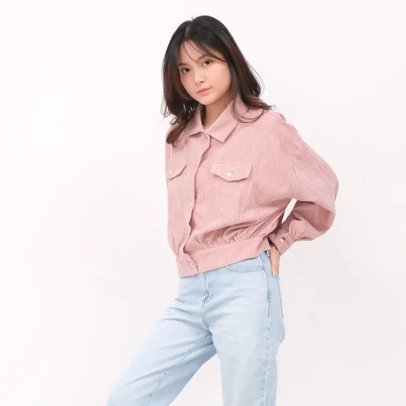 MSDXeveryone - Audrey Jacket Corduroy MK36 -outer wanita crop style korea kekinian lengan panjang / Jaket Kancing Keren Nyaman Santai 8