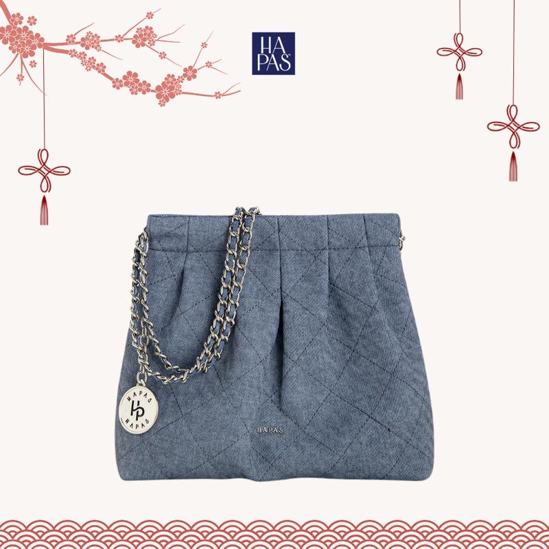  Túi Xách Nữ HAPAS Quai Đôi Tag Tròn Đeo Vai Sang Trọng Chính Hãng Size 24 - TDV24015 Bag Lady Chain 