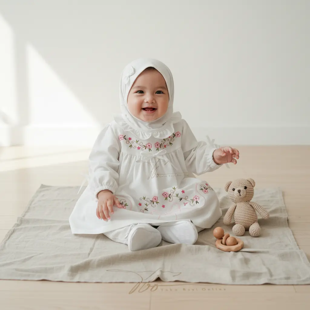 putih bunga 0-6 bulan