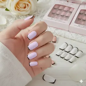 LOUISALINA Fake Nails 10 Pcs Untuk Party Wedding Korean Fake Nails Kecantikan KKP0653