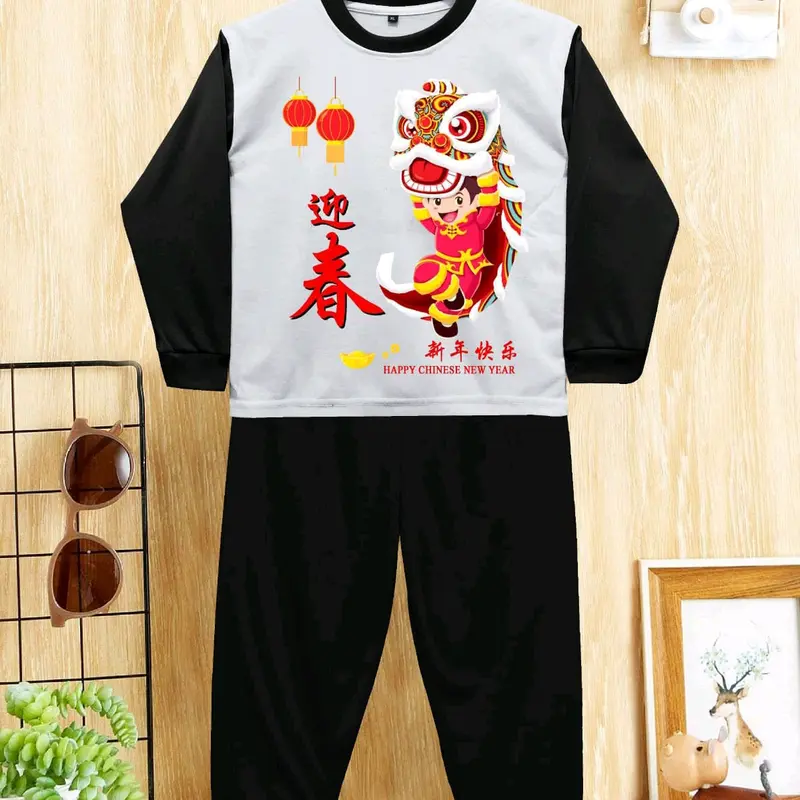 KAOS SETELAN PANJANG ANAK-ANAK TEMA IMLEK BARONG JINGKRAK SABLON DTF 2