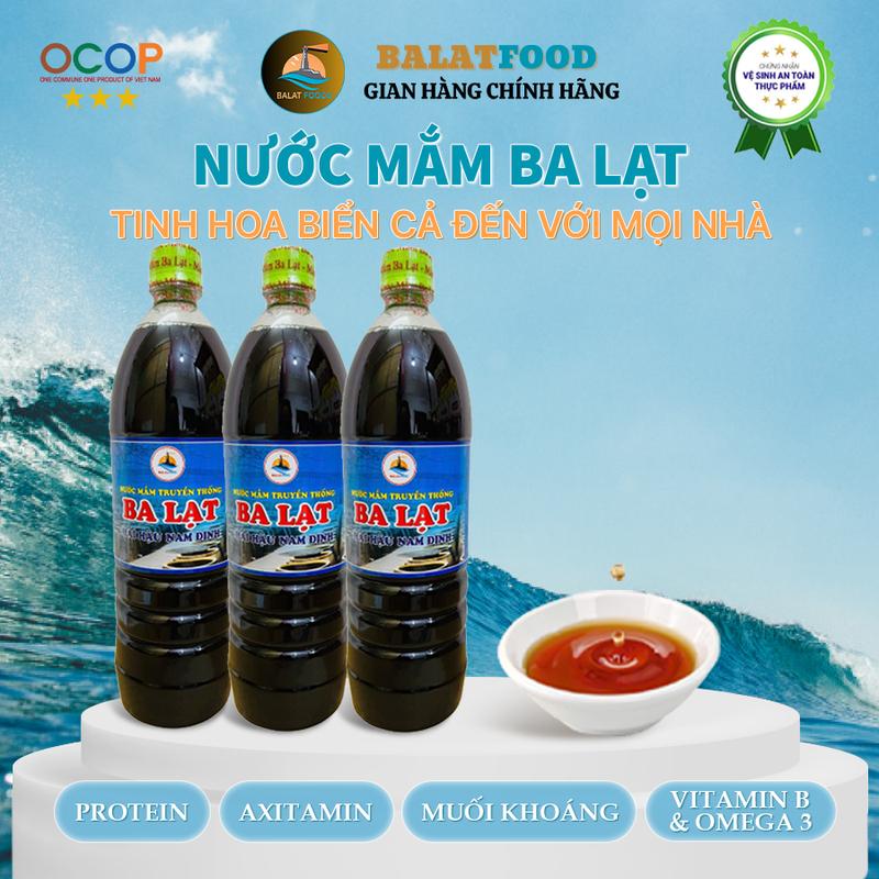 Nước Mắm Nấu Combo 3 Lít Nước Mắm Truyền Thống Ba Lạt Chai 1000ml. Độ đạm 17 ±1 gN l Nước Sốt Gia Vị