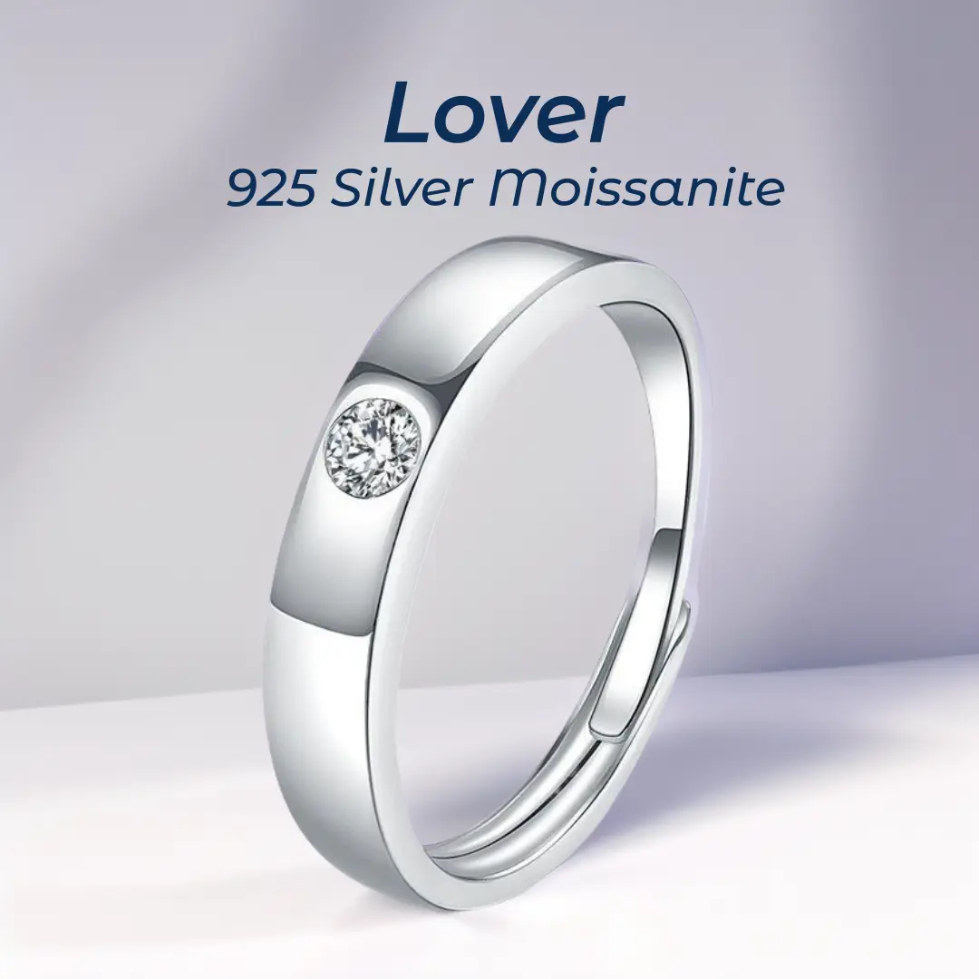 【#MR18·Lover】OFFICIAL ORIGINAL S925 Sterling Silver Adjustable Moissanite Rings For Men