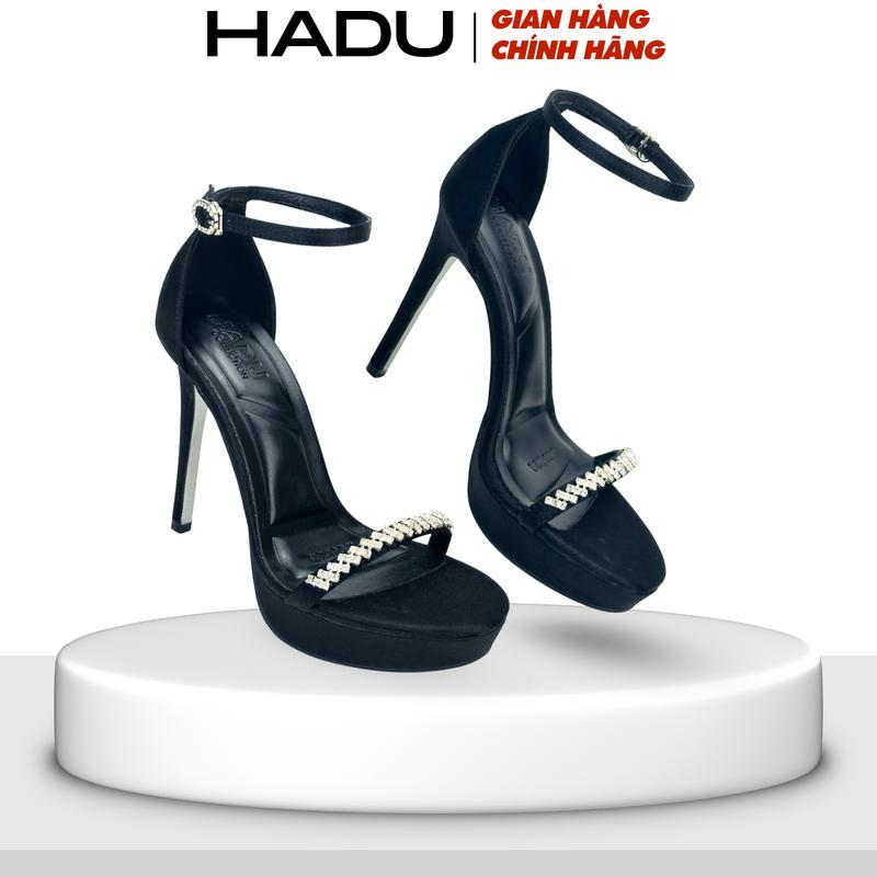 Giày Sandal Cao Gót 12P Quai Đính Đá Đúp Trước 3P HADU M1216 Giày Hoa Hậu Đi Tiệc Sang Trọng BH 12T