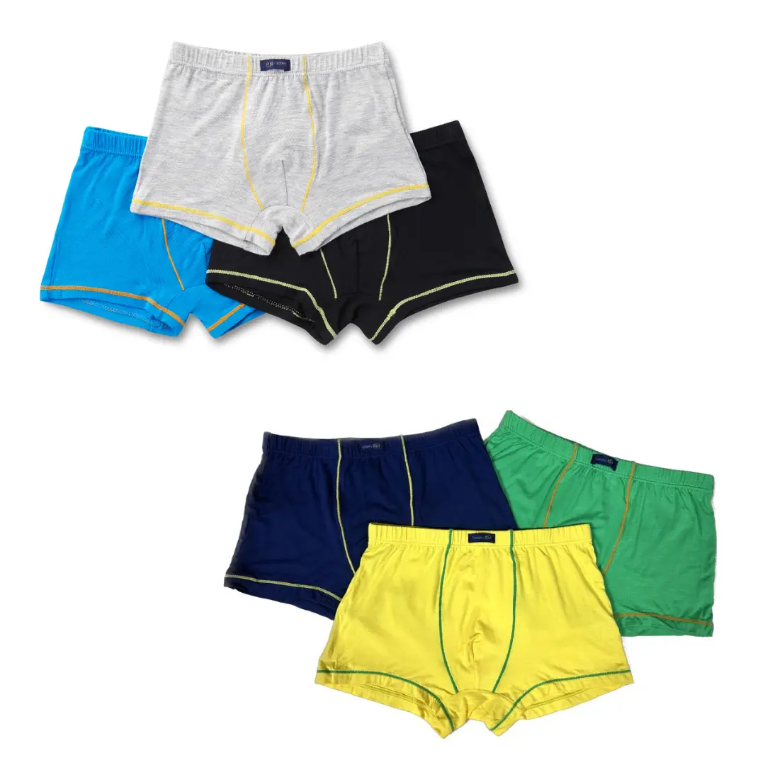 Simply Life | Boys Bamboo Boxers Underwear (Contrast Stitching) | Pack of 3 | Kids | Boys | Bamboo | Ultra Soft | Breathable | Reusable | Anti Bacterial | Anti Odour | Hypoallergenic | Cotton Alternative