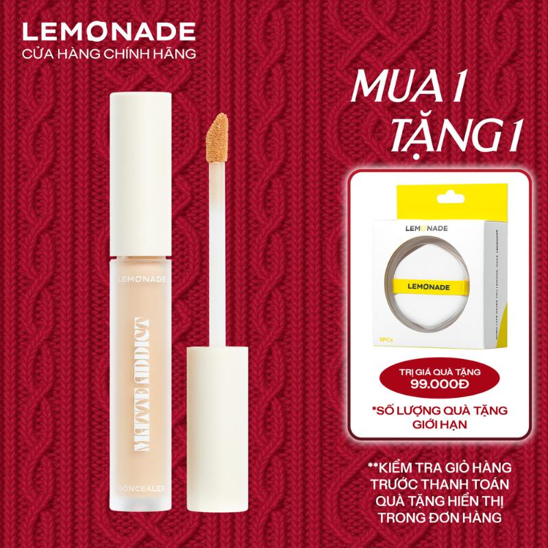 MUA 1 TẶNG 1 MUA 01 Kem che khuyết điểm Matte Addict Concealer 3g TẶNG 01 Bộ 3 Bông Phấn Tán Nền