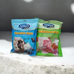 SILKYS CHOCOLATE CONE - WHITECHOCO CONE RASA STROBERI DAN COKELAT MARSHMALLOWE