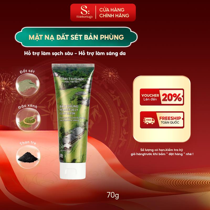   KOLs  Mặt Nạ Đất Sét Bản Phùng Làm Sạch Sâu Hỗ Trợ Ngăn Ngừa Mụn Se Khít Lỗ Chân Lông SKIN HERITAGE 70ml 