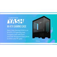 Gambar CASING CUBE GAMING YASH - Mid Tower mATX Case Tempered Glass dari Techno Computer Bali Kota Denpasar 3 Tokopedia