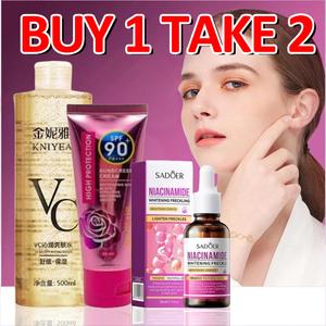 [BUY 1 TAKE 2] 500ML Vitamin C Toner + 30ml Niacinamide Freckle Whitening Hyaluronic Acid Serum
