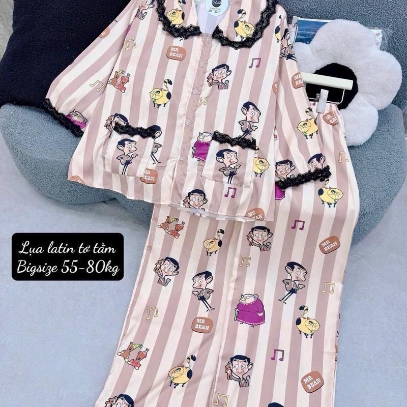 Size 60-80kg Đồ Bộ Tay Lỡ Phom Rơi màu Trơn Tiểu Thư Dành Cho Nữ Lụa Latin